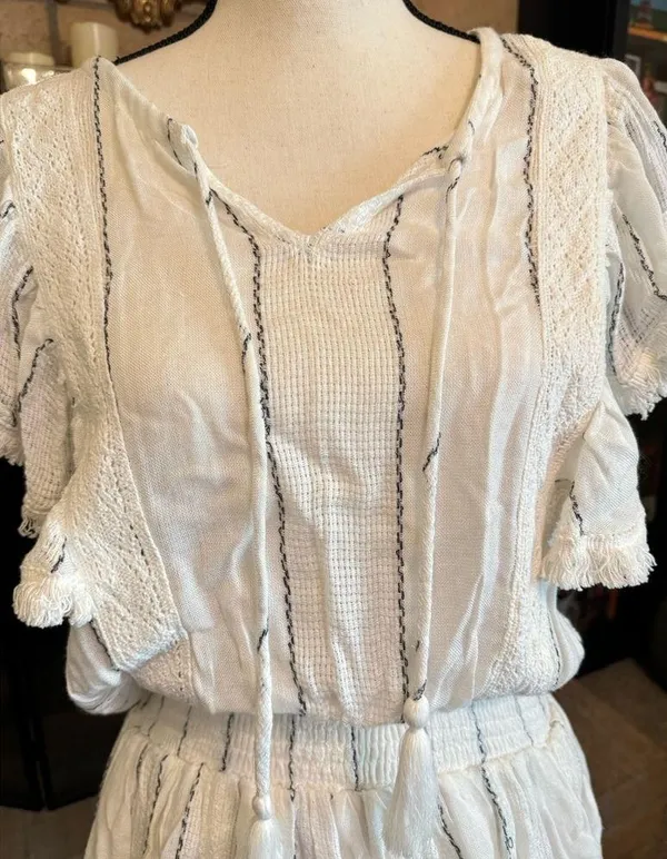 Surf Gypsy NWT Fringe Trim Ruffled Swim Cover Up - Large - Image 3