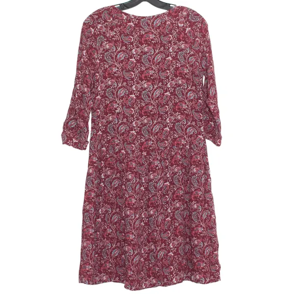 Garnet Hill Womens Dress Boho Fairy Paisley Pockets 3/4 Sleeve V Neck Red 4 GK - Image 2