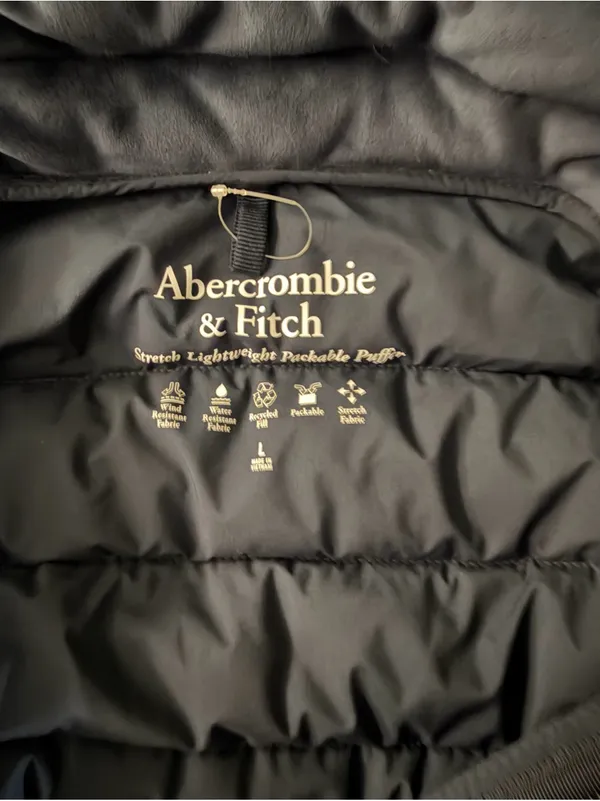 Abercrombie & Fitch Navy Packable Puffer Coat Womens Large - Image 3