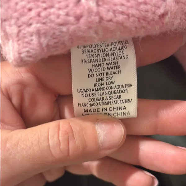 Pink Women's Sweater Size M - Image 7