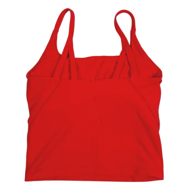 Lululemon Strappy Nulu Shelf Tank Top Size 2 Red Yoga Pilates Training Lounge - Image 3