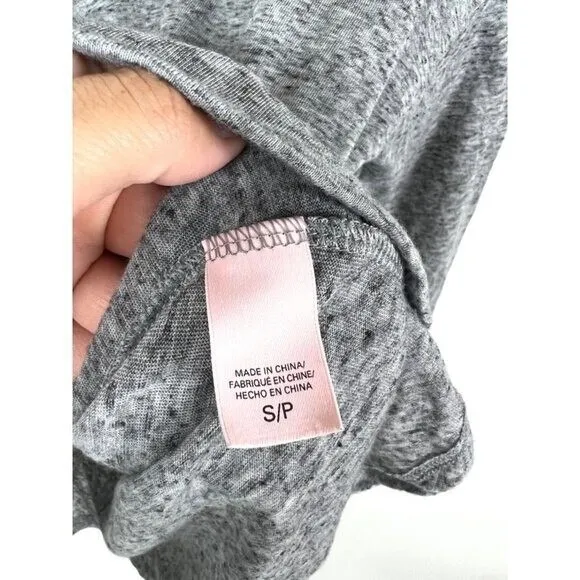 Victorias Secret Grey Heathered Long‎ Sleeve Henley Shirt Womens Small S Relaxed - Image 5