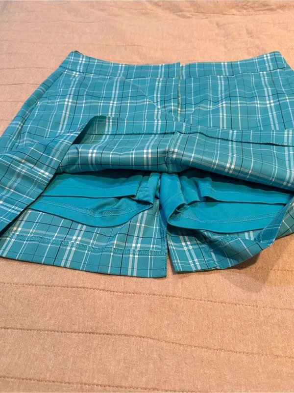 Izod Teal Plaid Skort - Image 5