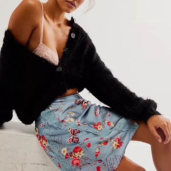 Free People Green Embellished A-Line Mini Skirt - Image 3