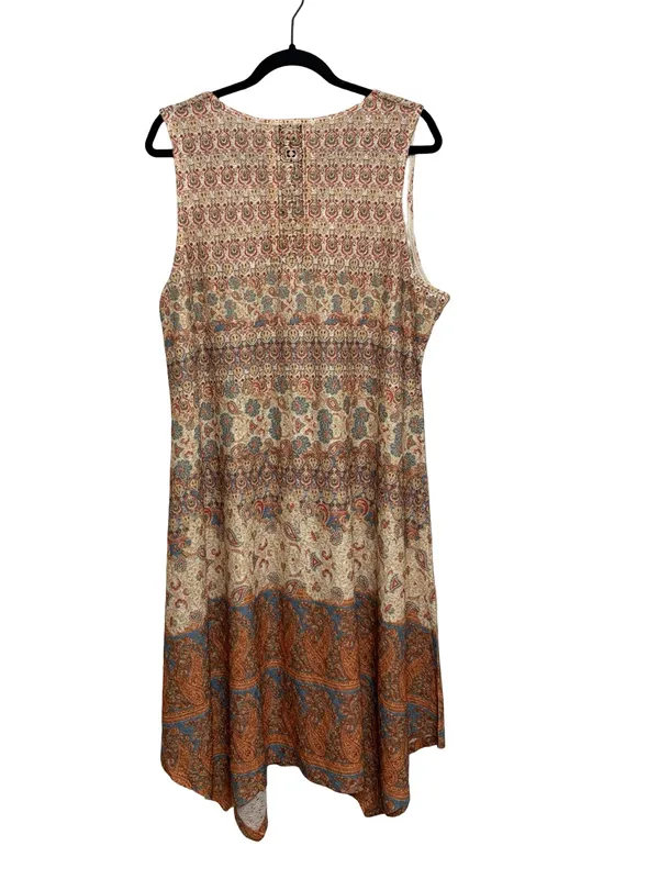 NEW One World V-Neck Tank Lace Print Boho Western Midi Dress - Size XL - Image 2