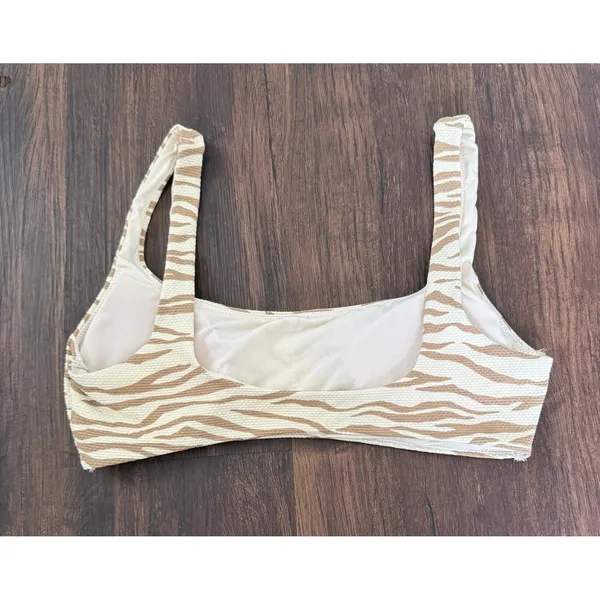 Aerie Womens Pique Animal Print Bikini Set High Waisted Scoop Neck Cheeky SZ M/L - Image 8