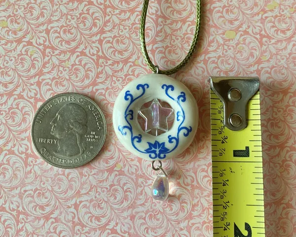 flower porcelain donut unique boho fairy whimsical necklace💐⭐️💧 - Image 7