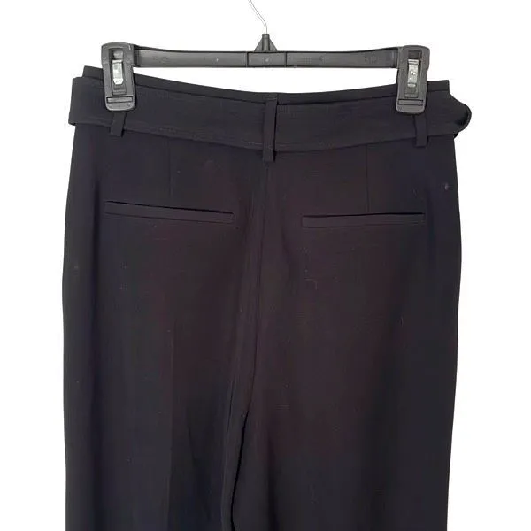 Babaton Aritzia Womens Wide Leg Belted Pleated Front Dress Pants Black‎ Size 4 - Image 4