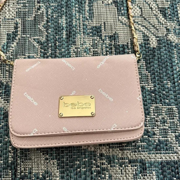 Bebe Crossbody Bag Y2k Small Faux Leather Gold Chain Wallet Purse‎ Embossed - Image 2
