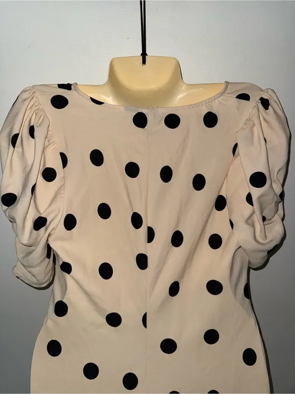 a new day Cream Maxi Dress with Black Polka Dots - Image 6