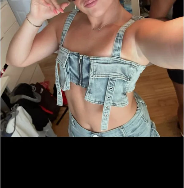 Edge Denim Skirt Set - Image 2