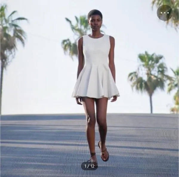 ZARA A-Line Mini Dress White - Image 2