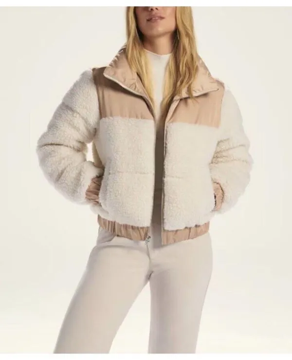Abercrombie & Fitch Ultra Vegan Leather Sherpa Cropped Puffer Jacket in XS - Image 2
