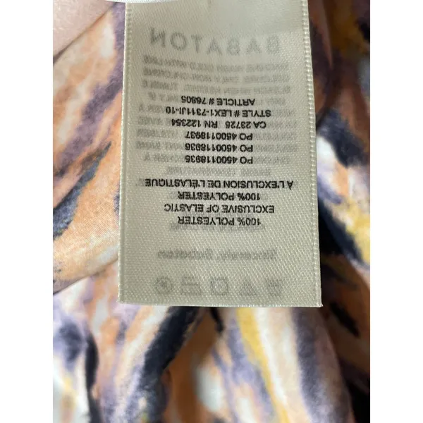 Aritzia Babaton Multicolor Abstract Striped High Waisted Midi Slip Skirt Size 2 - Image 6