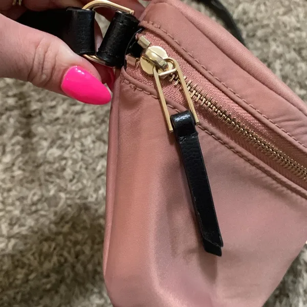Kate Spade Dawn Nylon Pink Belt Bag Waist Fanny Pack rose color black gold trim - Image 3