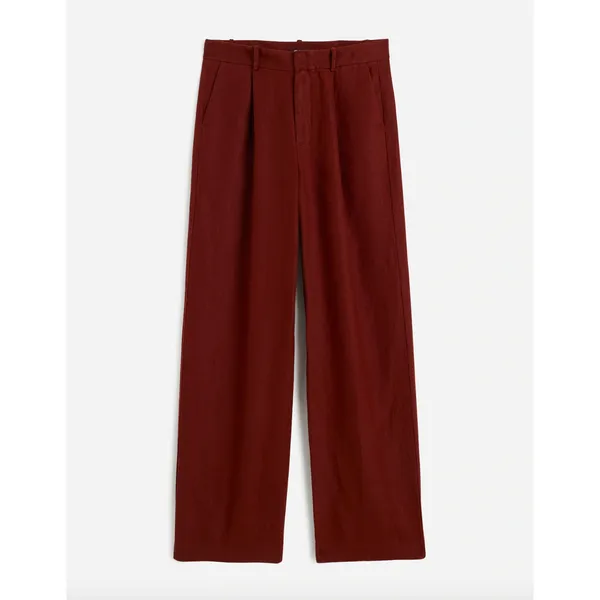 Madewell Slouchy Straight Pants in 100% Linen Henna Brown Relaxed US 10 NWT - Image 6