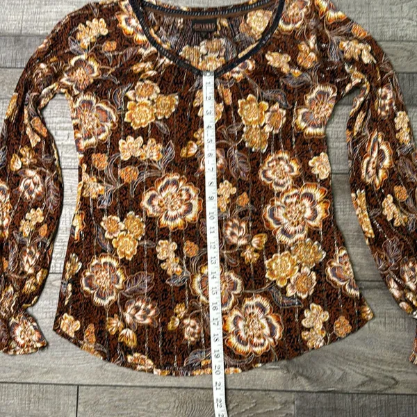 Shyanne Floral Blouse - Brown and Gold - Image 6