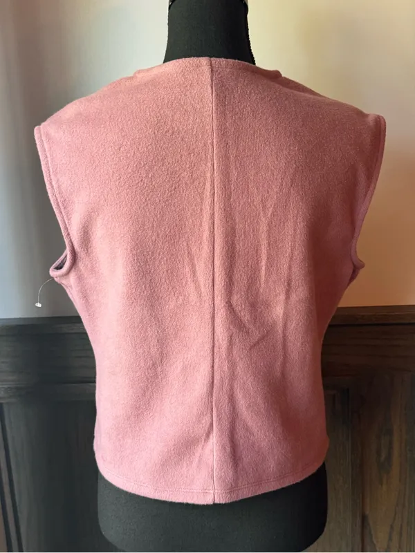 A new day Sleeveless Button-Front Pink Soft Vest medium NWT - Image 4