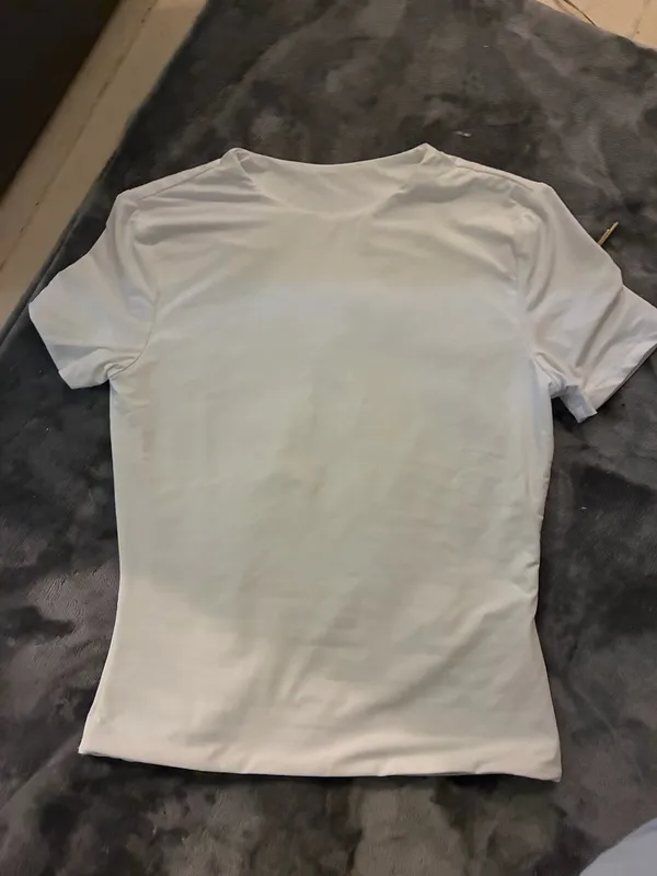XLLAIS 2025 Model Round Neck Short Sleeve White Solid Basic Fitted Sporty Casual T-Shirt For Women, Summer - Image 2