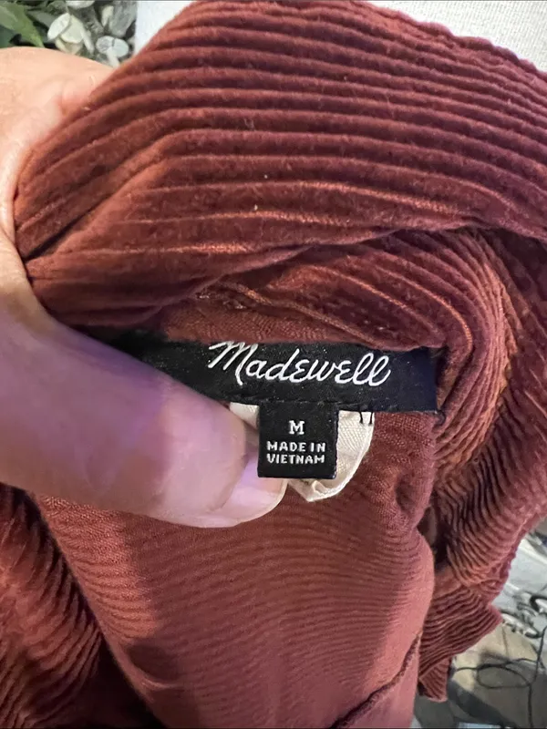 Madewell Corduroy Yorkway Shirt-Jacket Stained Mahogany MShacket Oversized M - Image 3