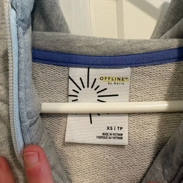 Offline by Aerie Grey Half Zip Crewneck Sweatshirt Hoodie Scuba Size Women’s XS - Image 5