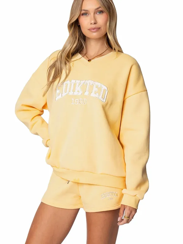NWT Edikted oversized logo Crewneck sweatshirt size small - Image 3