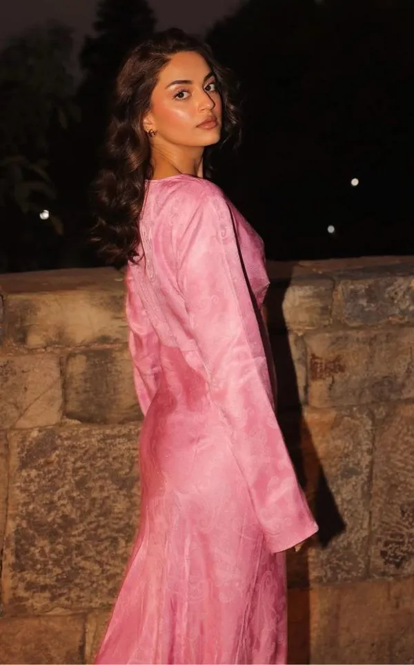 Zara maxi midi dress kimono Long Sleeve flowy bottom bohemian pink summer - Image 5