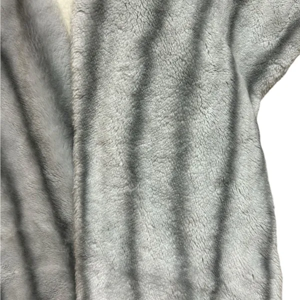 Vintage Faux Fur Stole Cream Gray 1960’s Winter Formal Cocktail Dress - Image 3