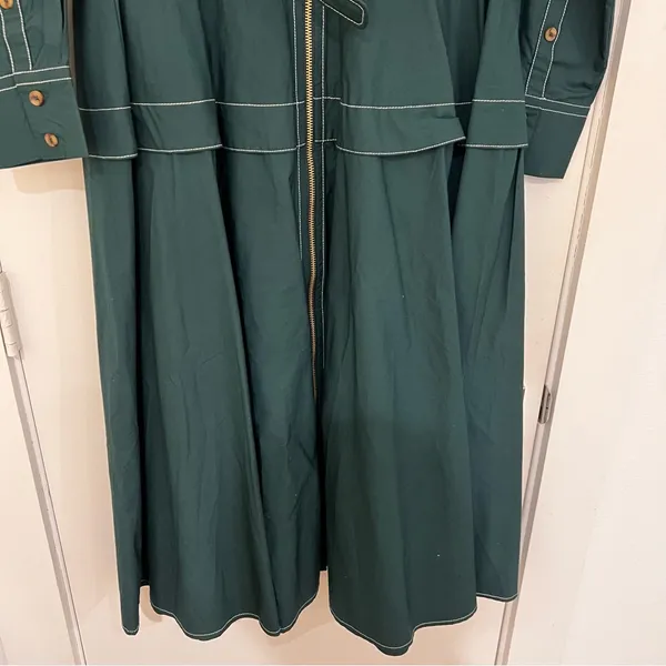 Anthropologie Long Sleeve Belted Front Midi Dress with Zipper - Image 10