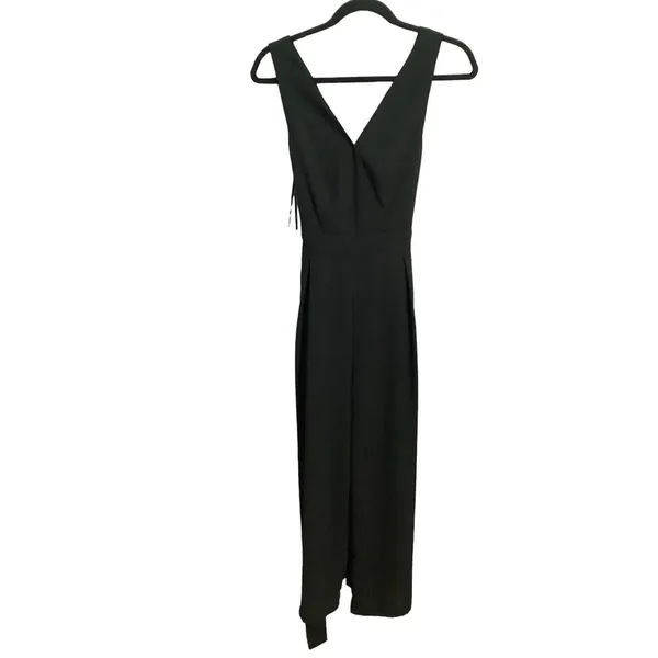 Lulus Statement Of Style Black Sleeveless Wide Leg Tie Waist Jumpsuit S - Image 2
