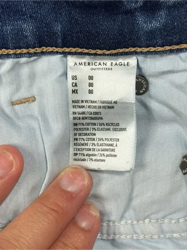 American Eagle Outfitters Dark Blue Denim Jean Shorts - Image 7