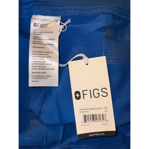FIGS High Waisted Zamora‎ Jogger Scrub Pants Royal Blue XXL W22SW2012 NWT - Image 6