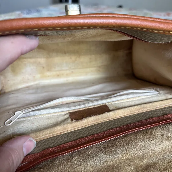 Dooney & Bourke Vintage Small AWL Satchel Taupe Brown - Image 11