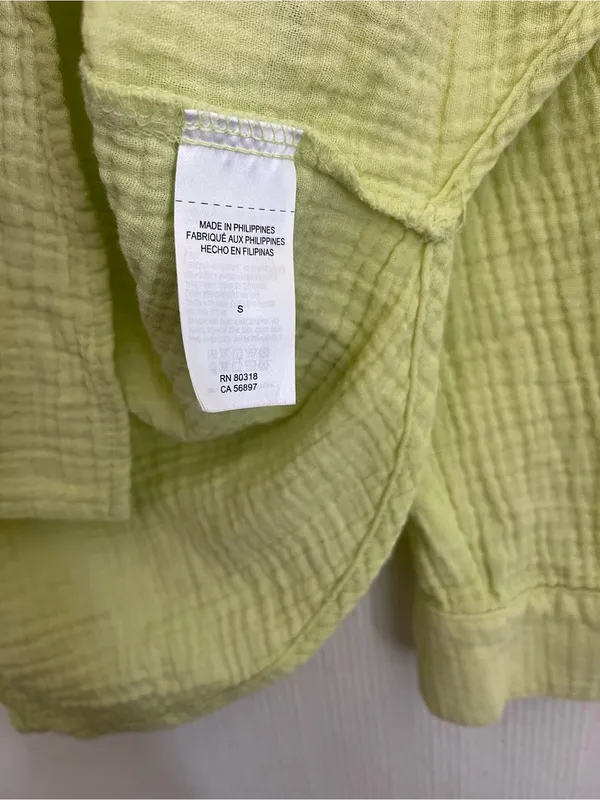 Lucky Brand Lime Green Button-Down Gauze Shirt - Image 4