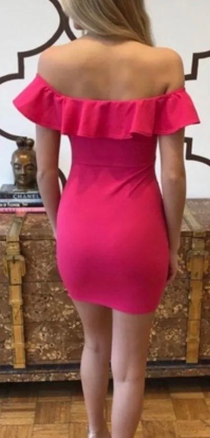 The Vintage Shop Hot Pink Dress With Ruffle - Image 4