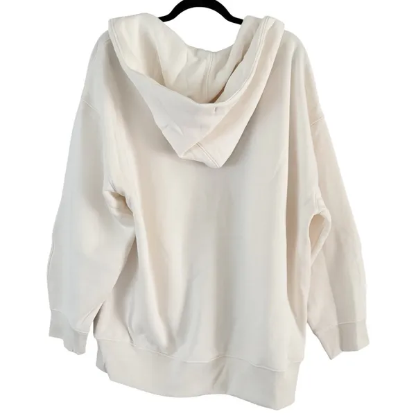 NWT Everlane Luxe Fleece Oversized Full Zip Hoodie Sweatshirt Bone Womens Large - Image 5