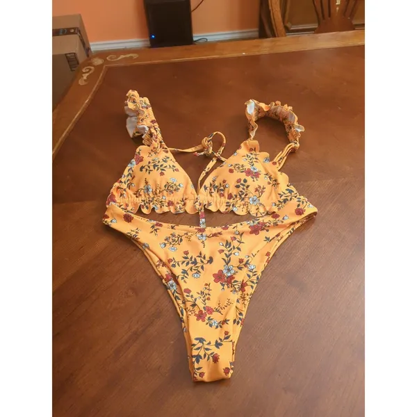 Zaful Bright Yellow  High Cut Bikini Set - Size 6 - Image 8