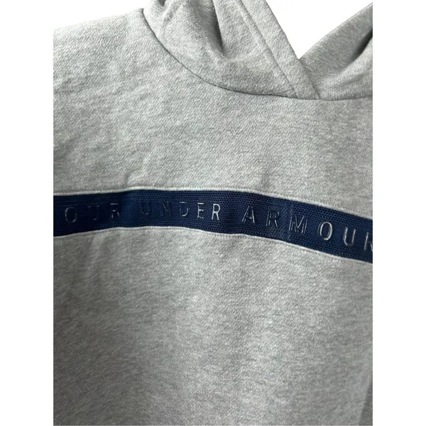 Under Armour Womens Project Rock Taped Fleece Gray S Sweatshirt 1346014-035 - Image 3