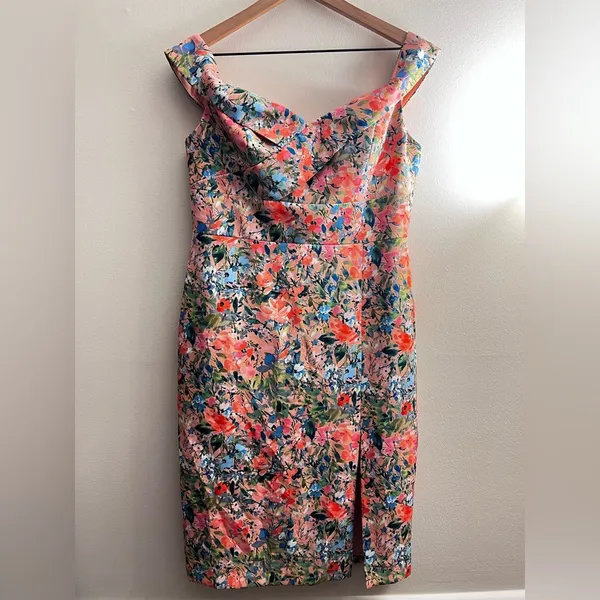 AIDAN AIDAN MATTOX Womens Pink Off Shoulder Knee Length Body Con Dress 12 - Image 3