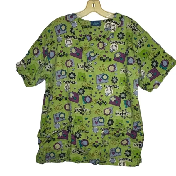Carol's Scrubs‎ Shirt Green Size L - Image 3