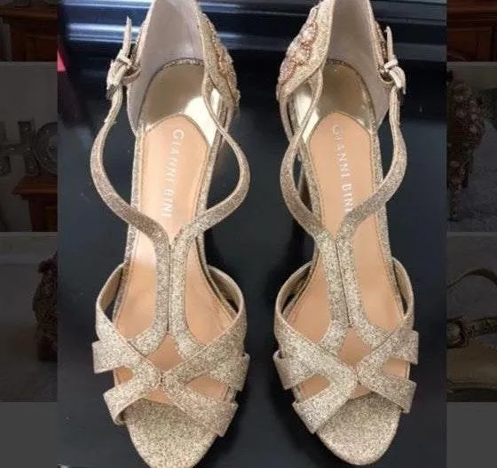 Gianni Bini Gold Sequin Heels - Image 2