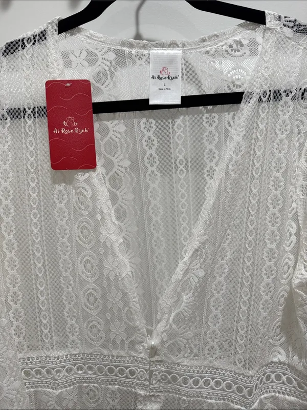 As Rose RichWhite Lace Cover up White Size L - Image 5