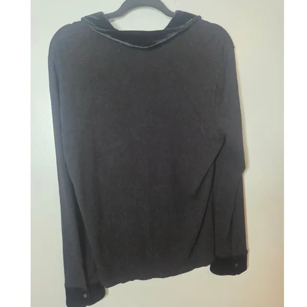 Lauren Ralph Lauren Women’s XL Black Long Sleeve V‑Neck Soft Pullover Top - Image 3