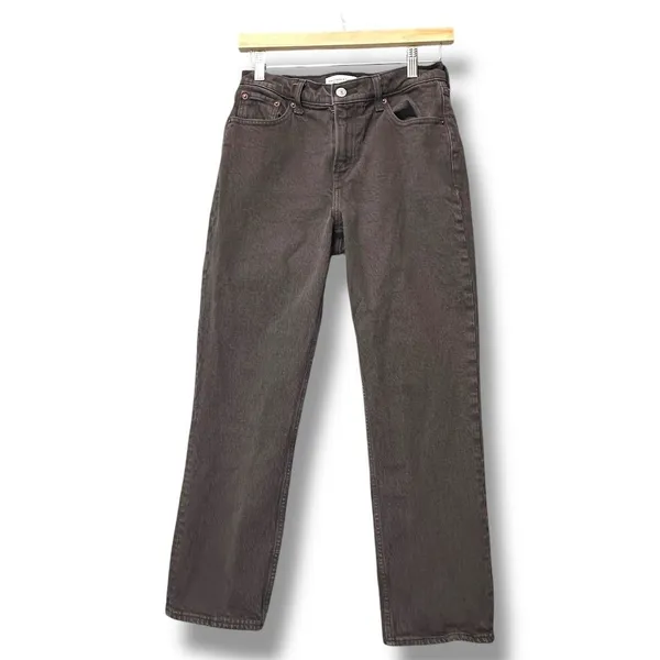 Y2K Abercrombie & Fitch Women's 90s Straight Mid Rise Jeans Brown Size 25 Grunge - Image 2