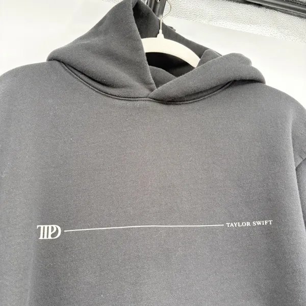 Taylor Swift Womens TTPD Tortured Poets Department Graphic Hoodie‎ Black Size M - Image 3