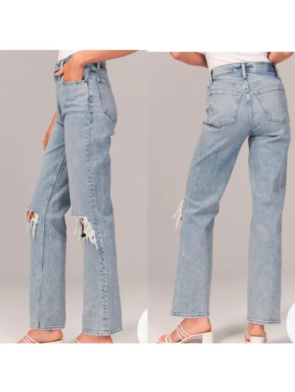 Abercrombie & Fitch The 90’s Straight Ultra High Rise Curve Jeans Women’s 26/2S - Image 13