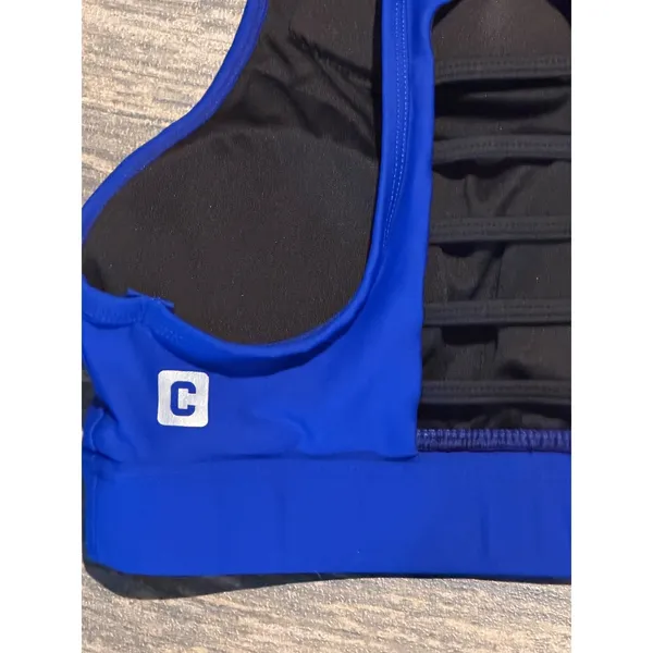 Chestee Royal Blue High Neck Strappy Cage Back Weightlifting Padded Collar XS\S - Image 3