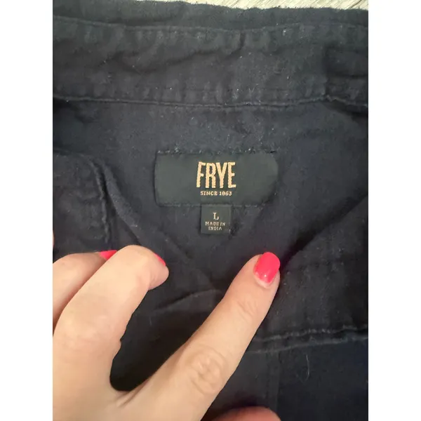 Frye Women's Large Black Button Up Shirt 100% Cotton Western Workwear - Image 2