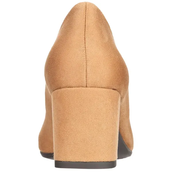 NWT Easy Street Proper Womens Block Heel Pumps PROPER Sand Suede Brown 9.5M - Image 3