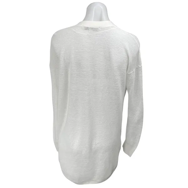 Zara Women's White Rib Knit Long Sleeve Open Front Cardigan Sweater Top Size XS - Image 2